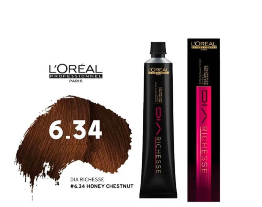 Краска для волос, 6.34 медовый коричневый - L'Oreal Professionnel Dia Richesse