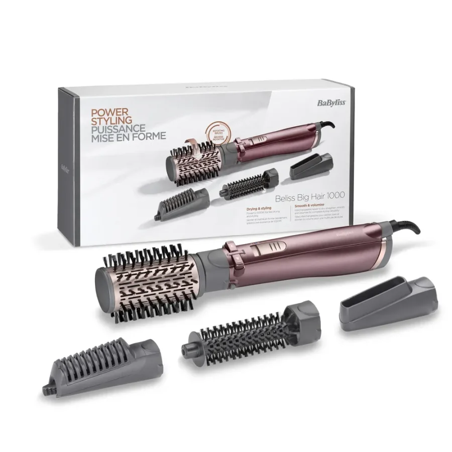 Фен-щетка для волос - BaByliss AS960E Beliss Big Hair 1000W Rose