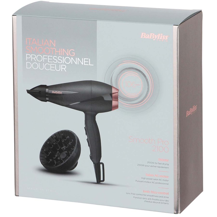 Фен для волос - BaByliss Smooth Pro 6709DE 2100W Grey/Rose