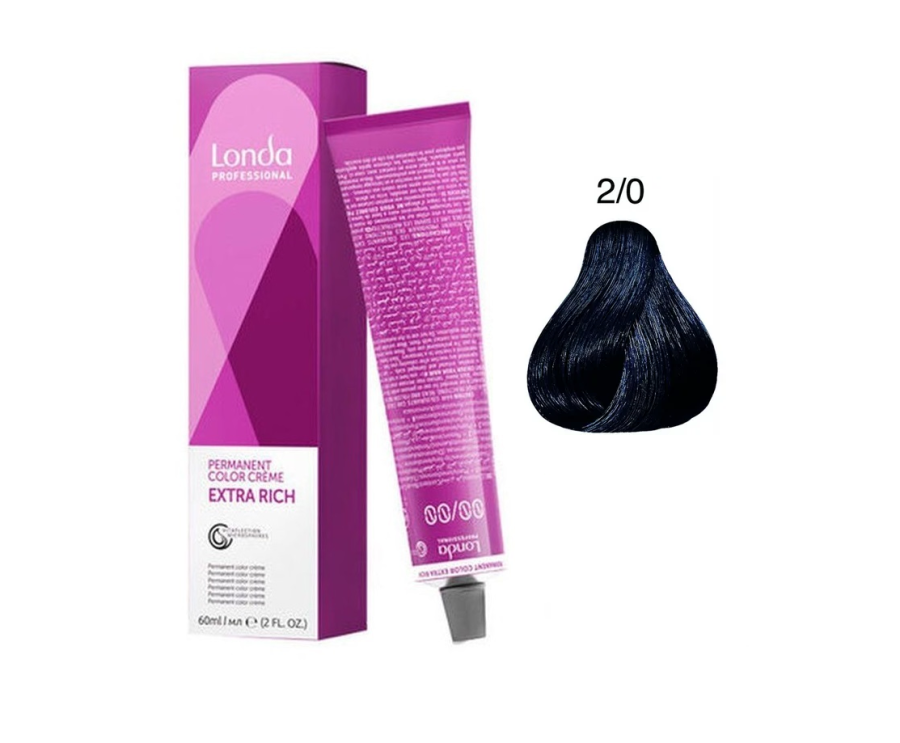 Стойкая крем-краска Черный - Londa Professional Londacolor Creme Extra Rich 2/0 60 мл