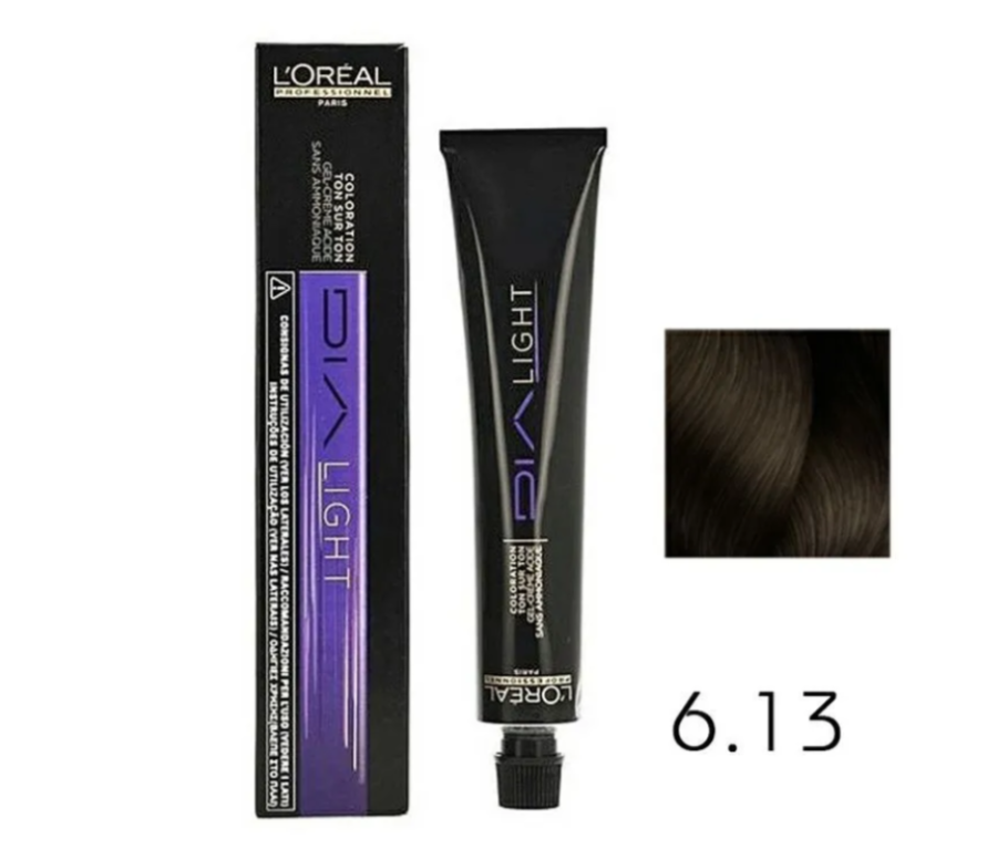 Краска для волос темный блондин пепельно золотистый 6.13 - L'Oreal Professionel Dia Light 6/13