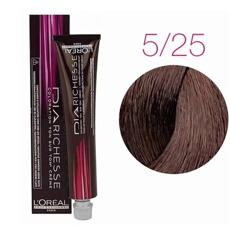 Краска для волос, 5.25 светлый шатен перламутровый красное дерево - L'Oreal Professionnel Dia Richesse 5.25