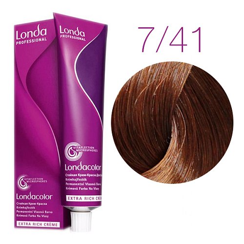 Стойкая крем-краска блонд медно-пепельный - Londa Professional Londacolor Creme Extra Rich 7/41 60 мл