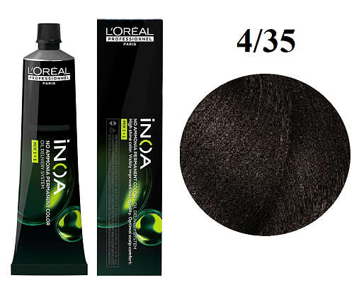 Краска для волос - Loreal Inoa 4.35 (Шатен золотистый махагоновый)