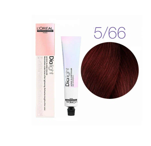 Краска для волос светлый шатен глубокий красный  5.66 - L'Oreal Professionnel Dia Light 5.66